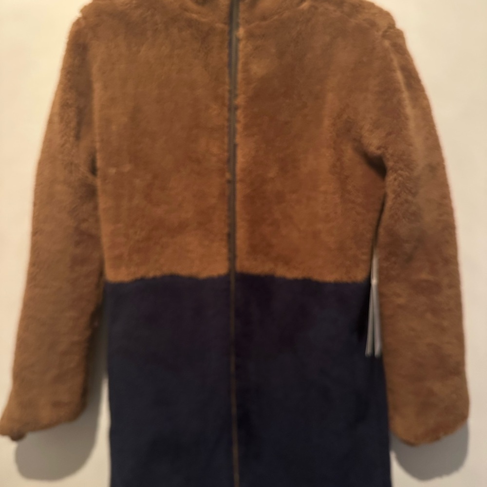 Carve Designs Brown and Navy reversible Teddy Jacket